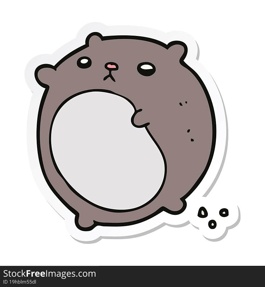 sticker of a cartoon bear