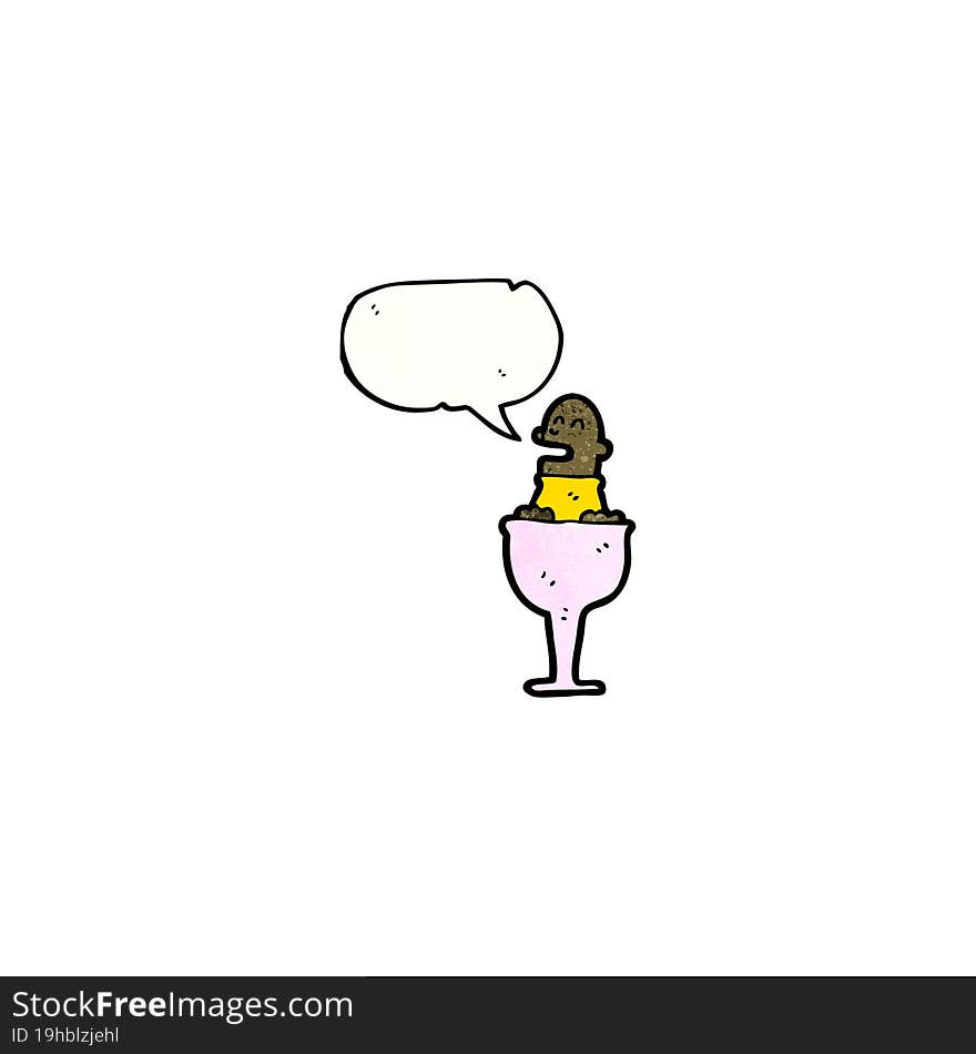 cartoon little man in wineglass