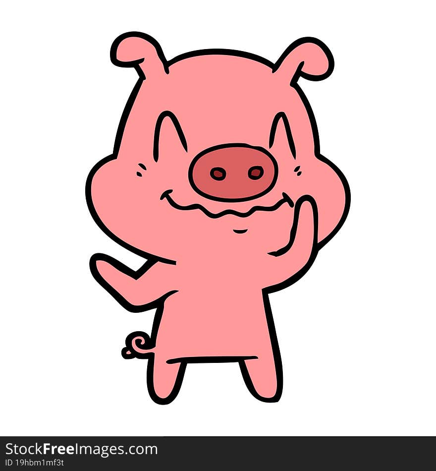 nervous cartoon pig. nervous cartoon pig