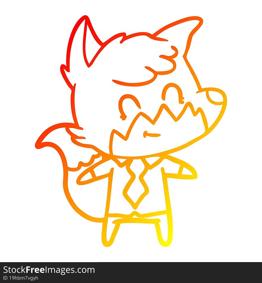 warm gradient line drawing cartoon friendly fox