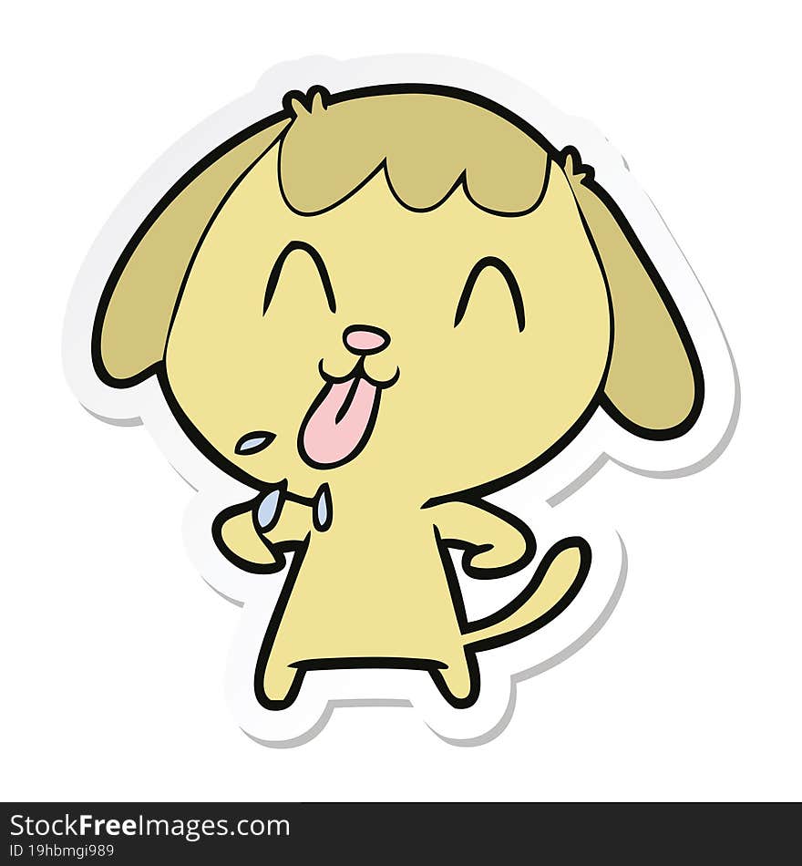 Sticker Of A Cute Cartoon Dog