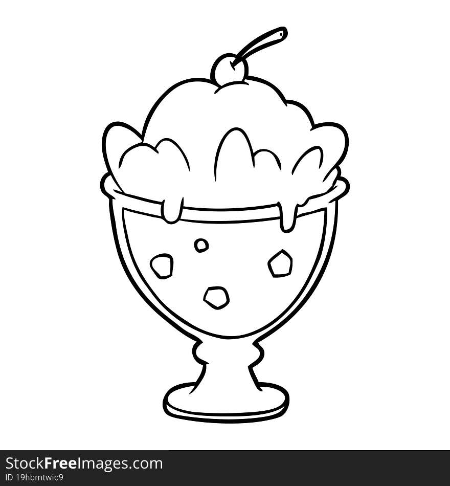 line drawing of a tasty dessert. line drawing of a tasty dessert