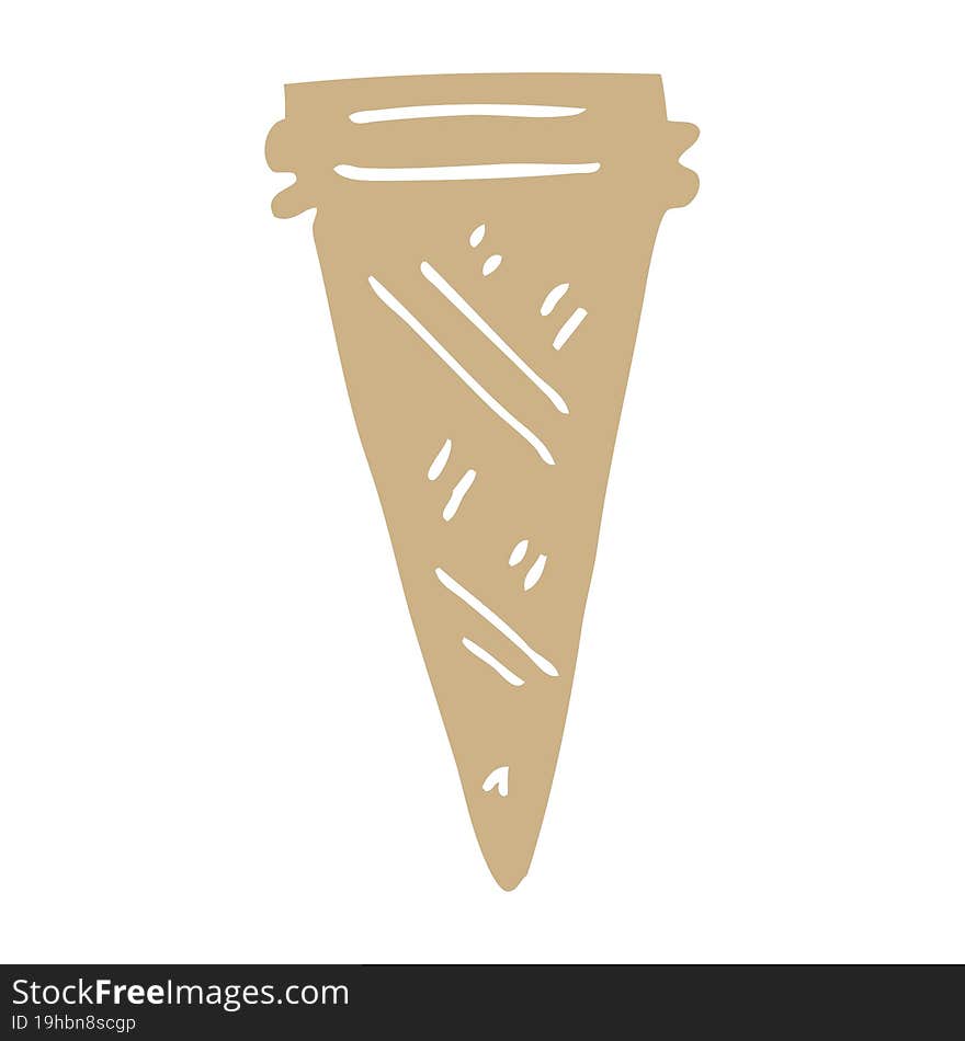 flat color style cartoon ice cream cone