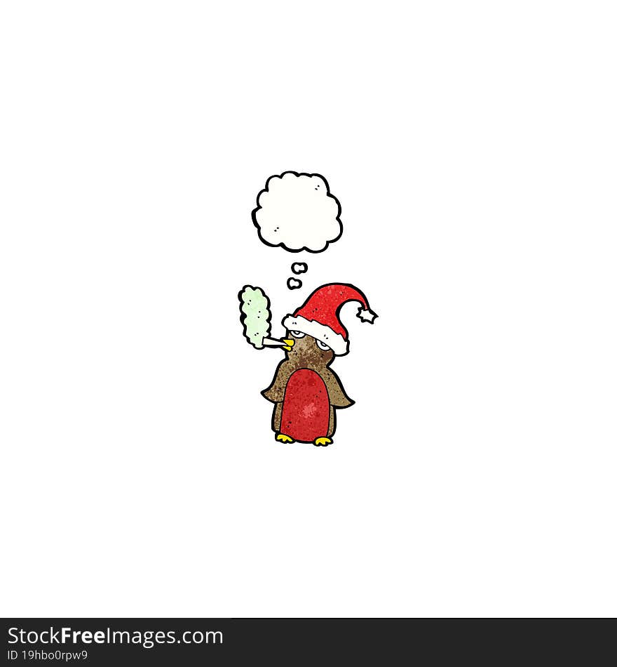 Funny Christmas Robin Cartoon