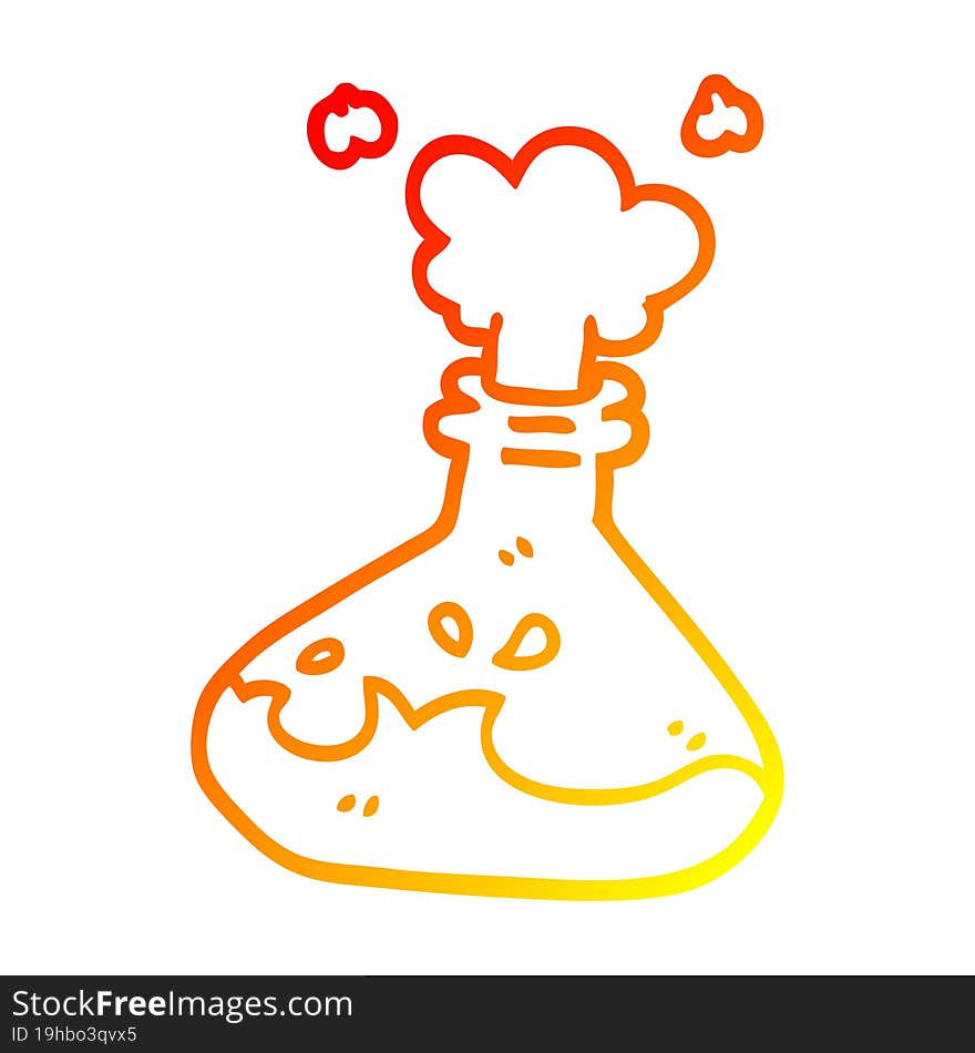 warm gradient line drawing cartoon science experiment