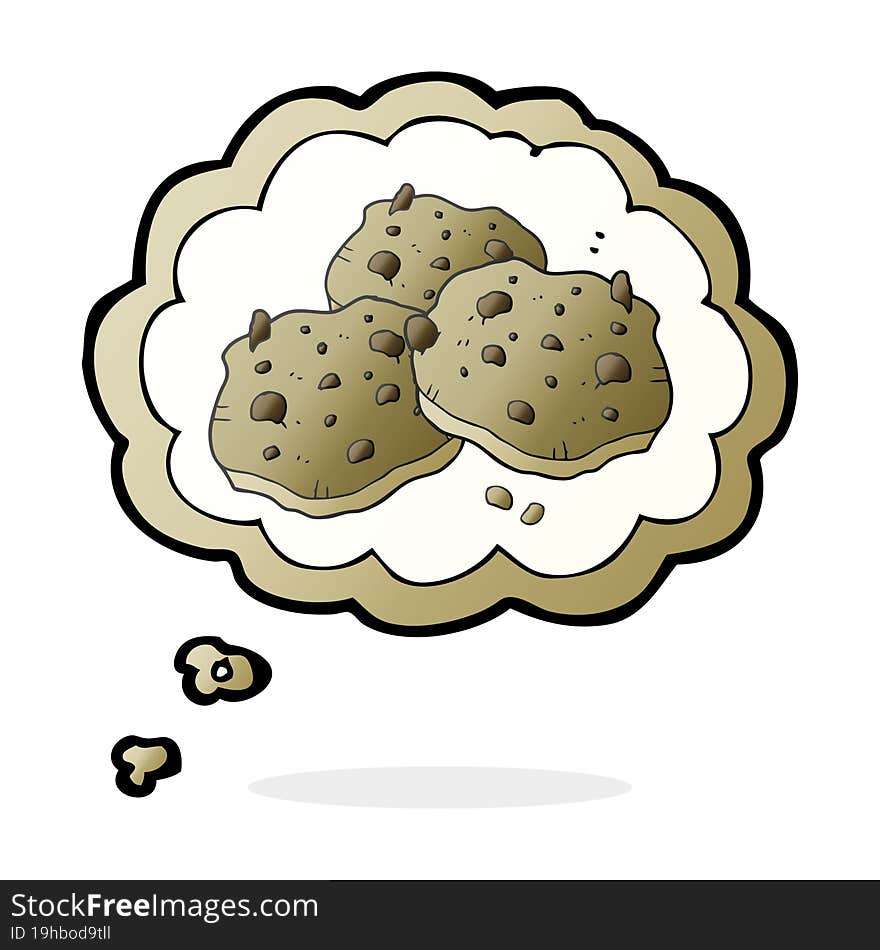 thought bubble cartoon chocolate chip cookies