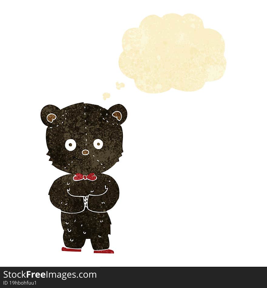 cartoon cute little bear with thought bubble