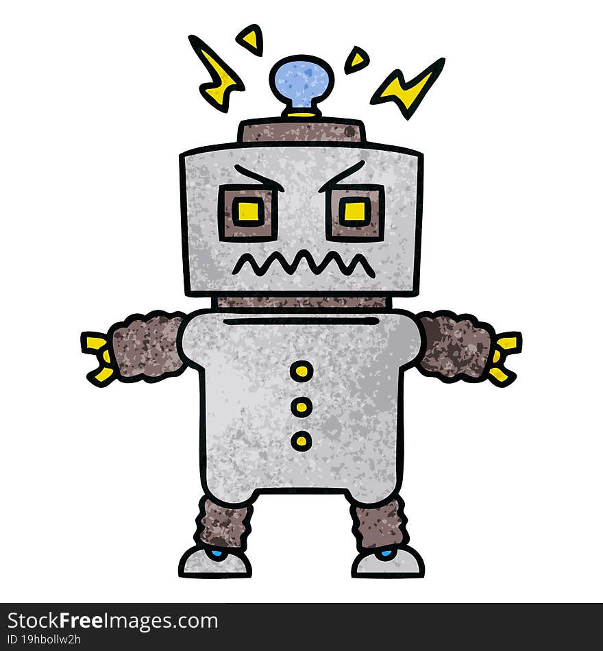 quirky hand drawn cartoon robot