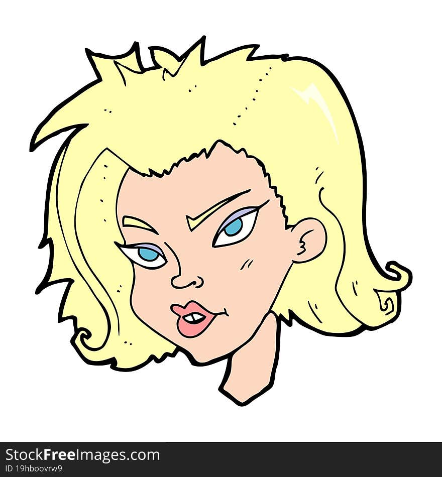 cartoon female face