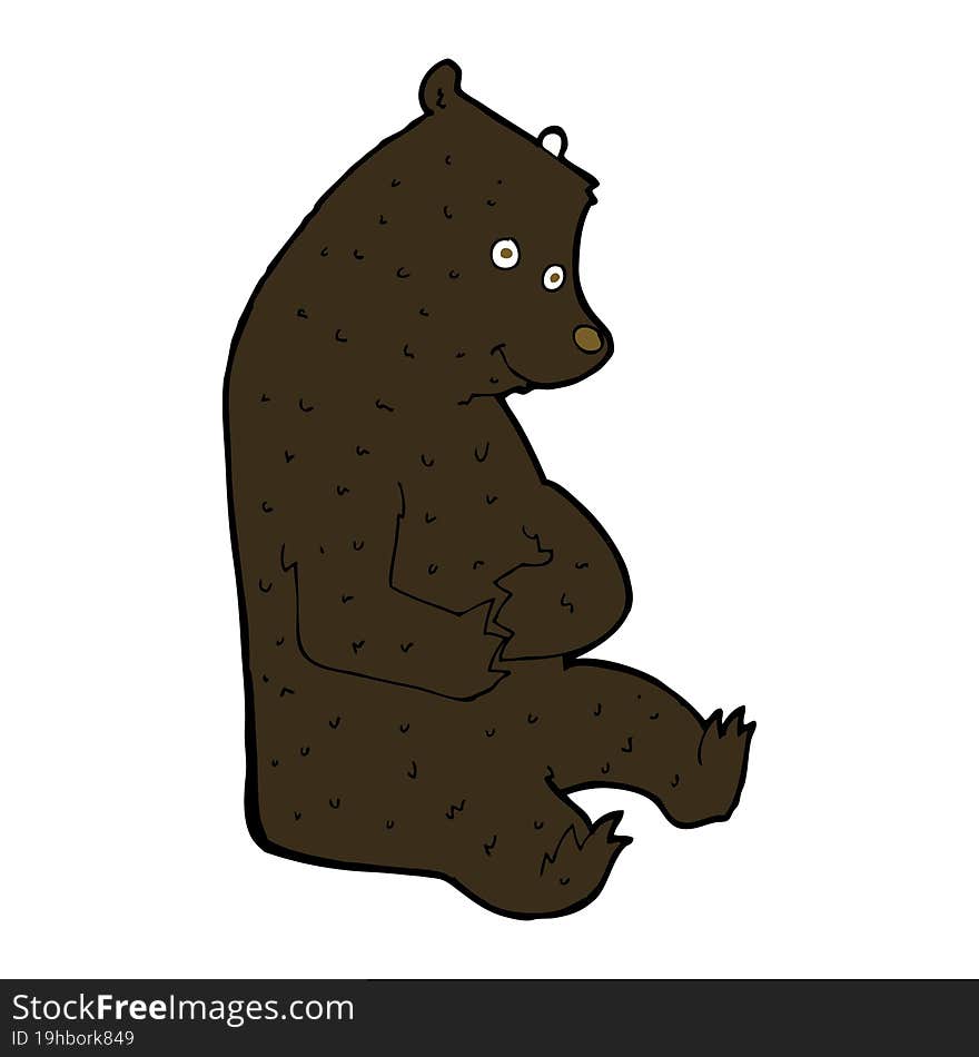 Cartoon Happy Black Bear