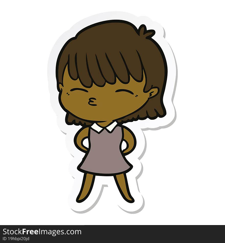 sticker of a cartoon woman