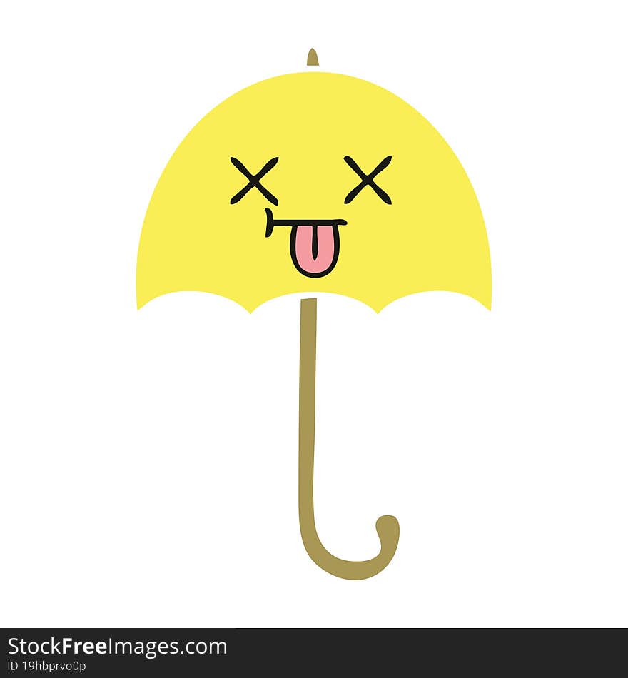 Flat Color Retro Cartoon Umbrella