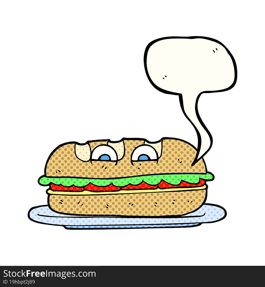 comic book speech bubble cartoon sub sandwich