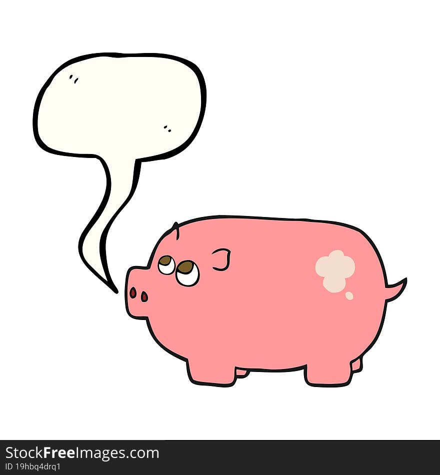 speech bubble cartoon piggy bank