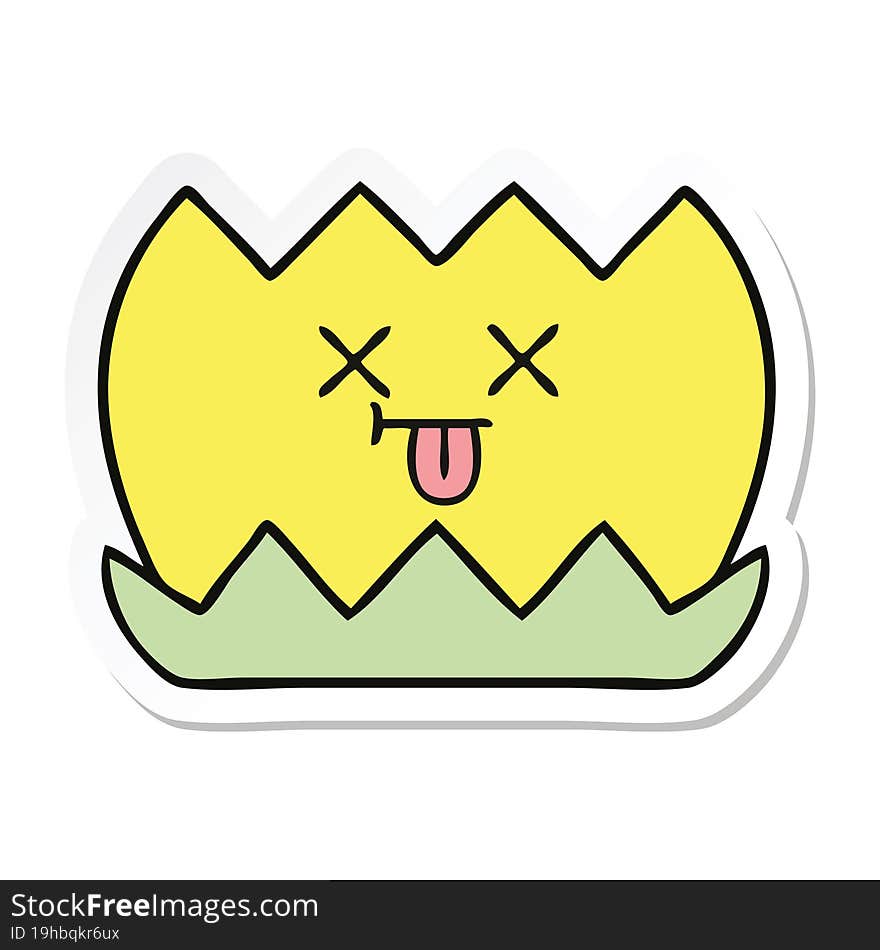 sticker of a cute cartoon water lilly