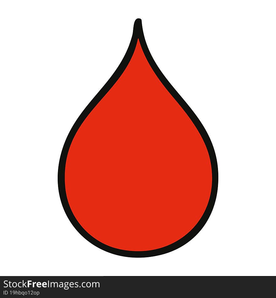 hand drawn quirky cartoon blood drop. hand drawn quirky cartoon blood drop