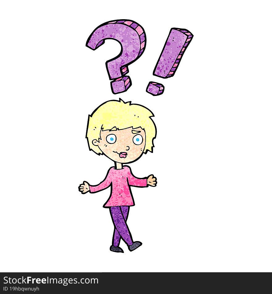 cartoon woman asking question