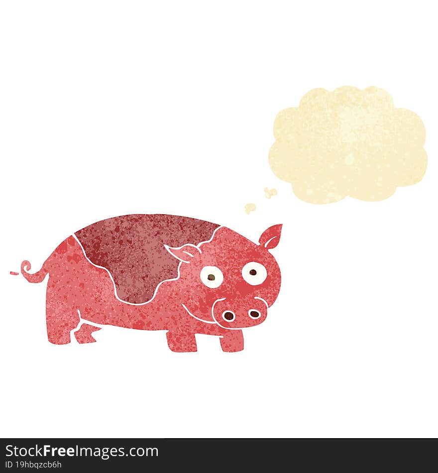 Cartoon Pig With Thought Bubble