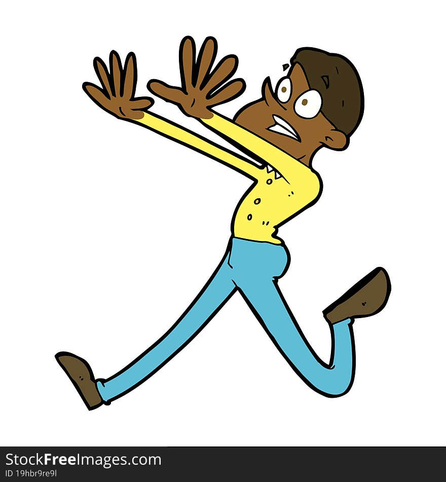 cartoon man running away