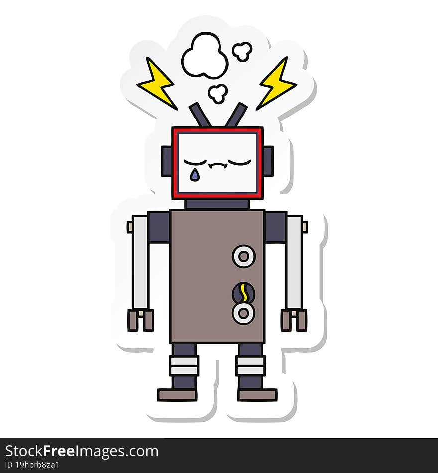 sticker of a cute cartoon robot