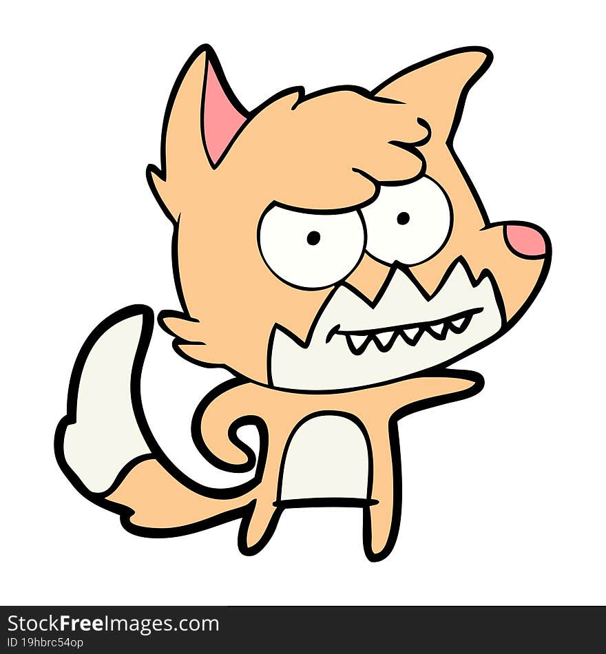 cartoon grinning fox. cartoon grinning fox