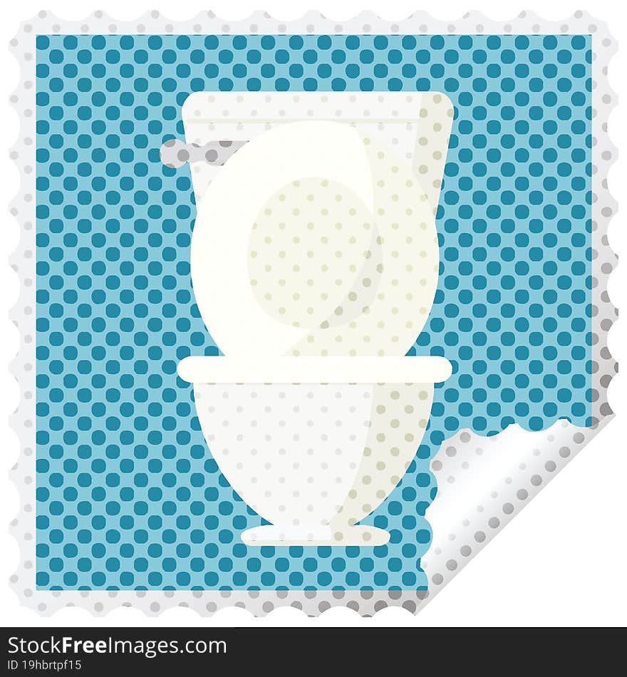 open toilet graphic vector illustration square sticker stamp