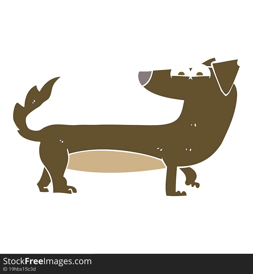 flat color illustration of dog. flat color illustration of dog