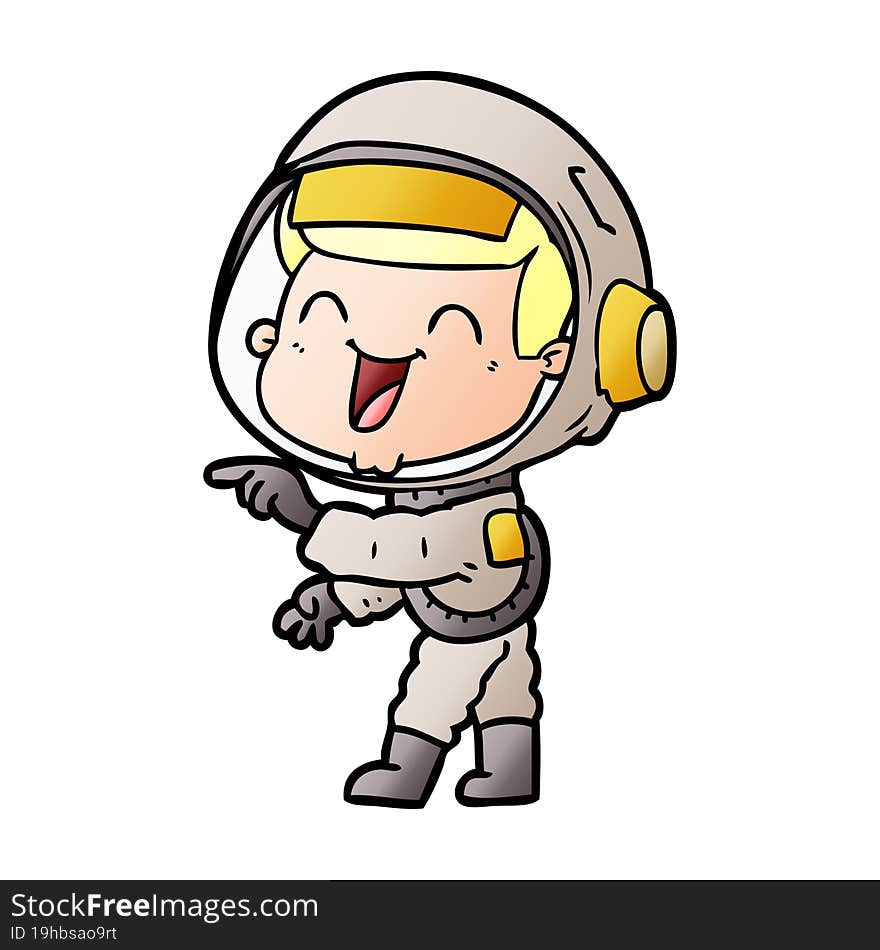 happy cartoon astronaut. happy cartoon astronaut