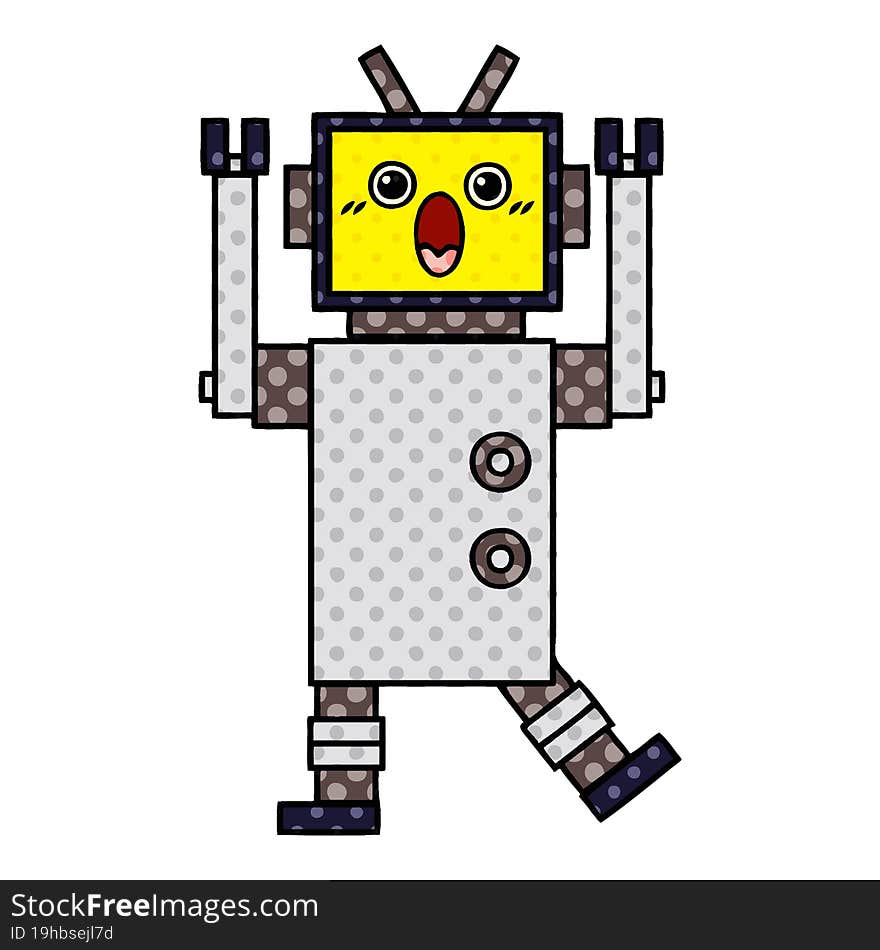 comic book style cartoon of a robot