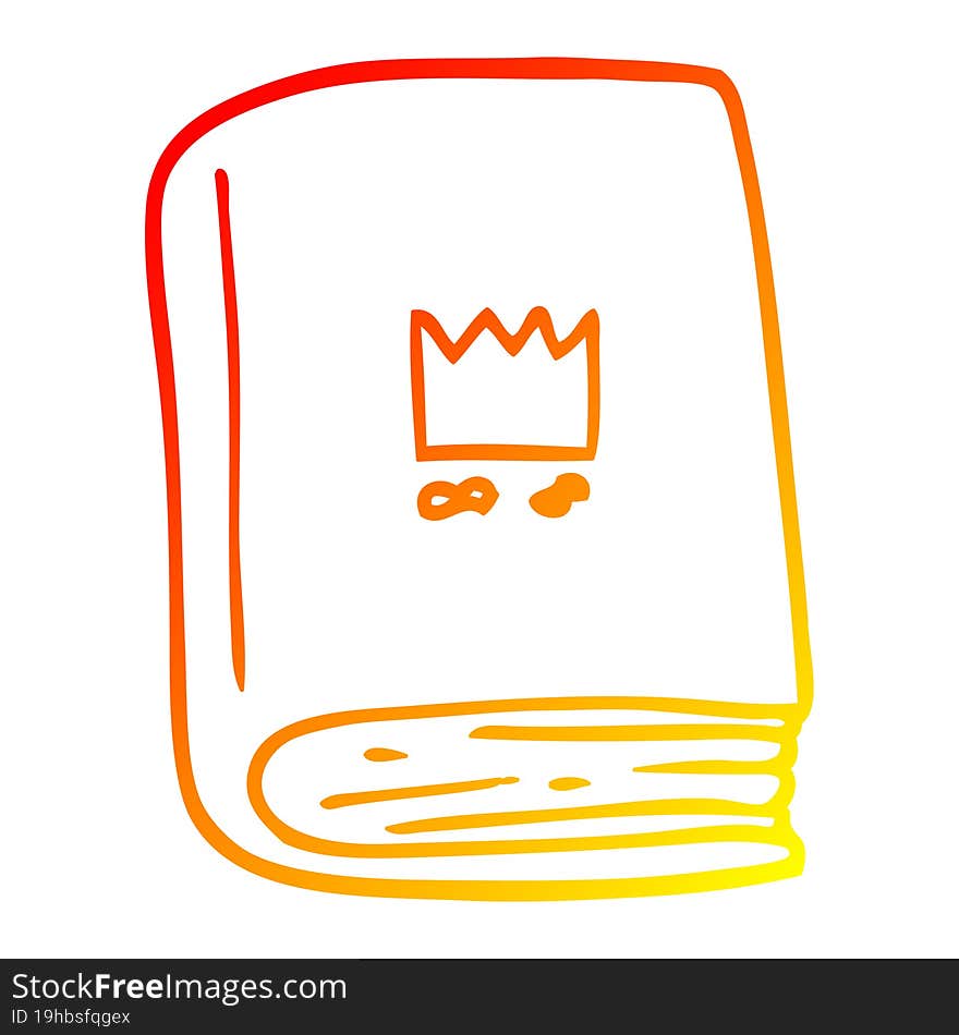 warm gradient line drawing of a cartoon journal book