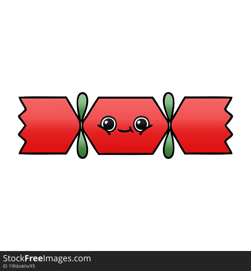 gradient shaded cartoon of a christmas cracker