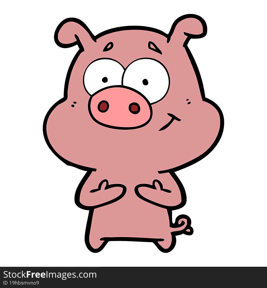 happy cartoon pig. happy cartoon pig