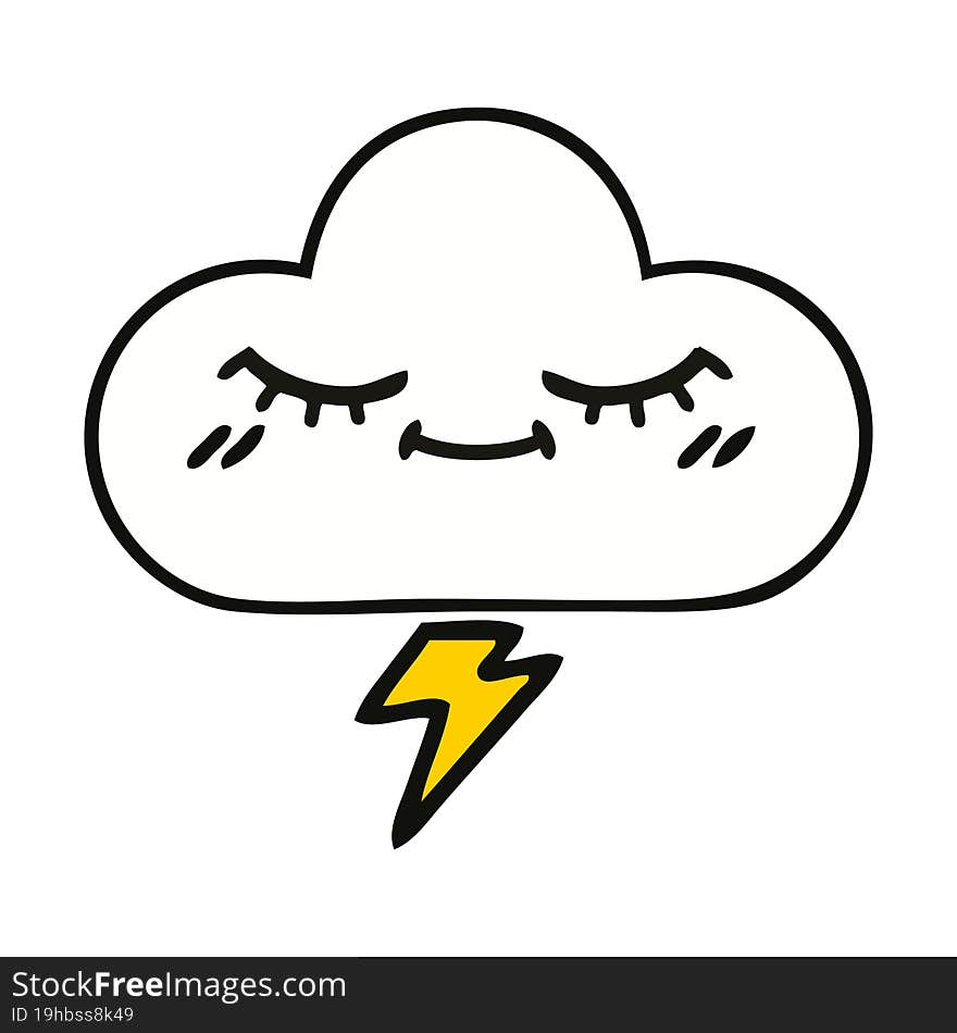 cute cartoon thunder cloud