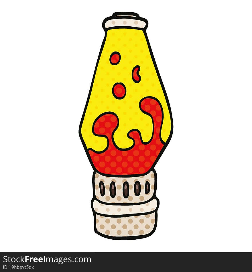 comic book style cartoon lava lamp