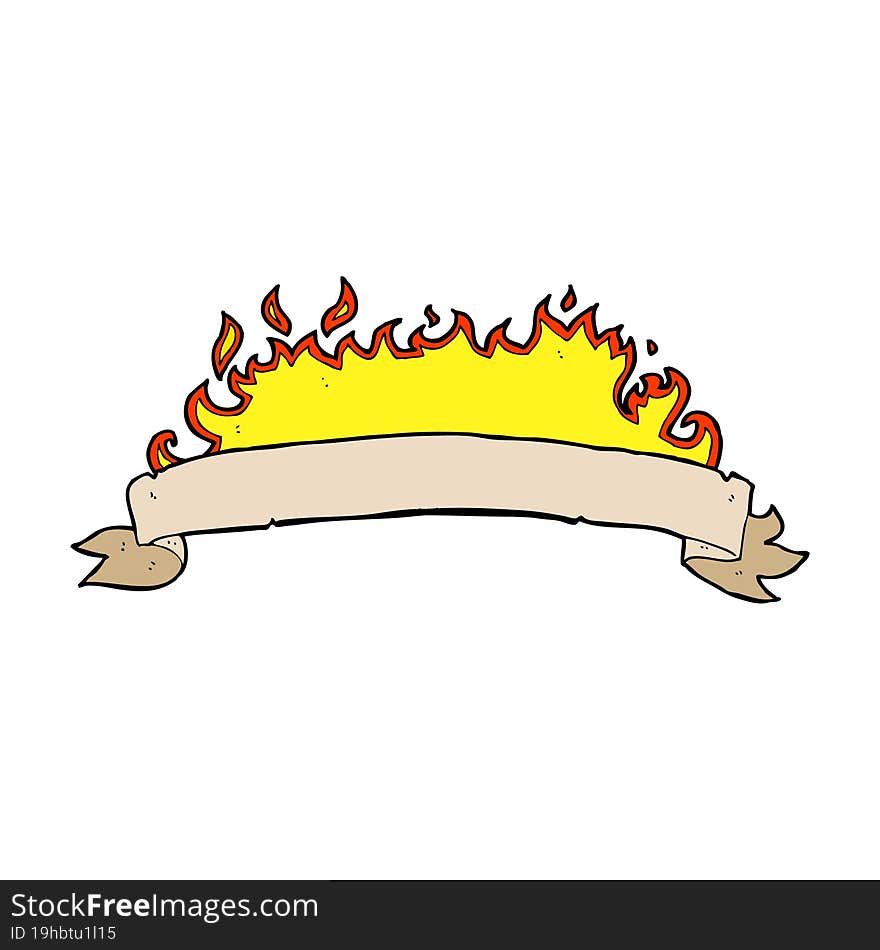 Cartoon Flaming Banner