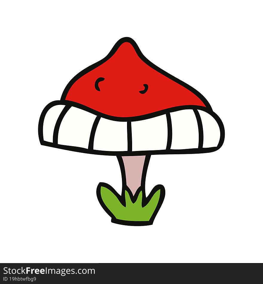 hand drawn cartoon doodle of a single toadstool