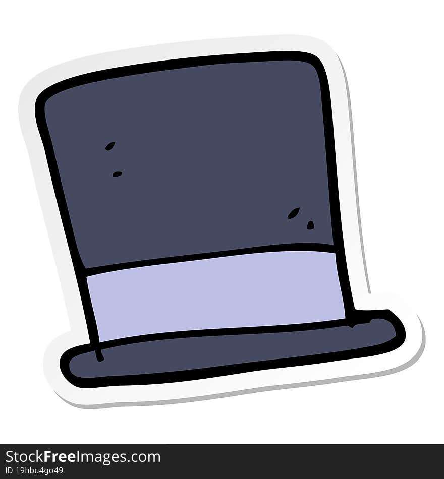 Sticker Of A Cartoon Top Hat