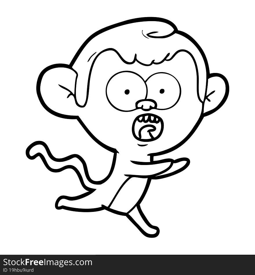 cartoon shocked monkey. cartoon shocked monkey