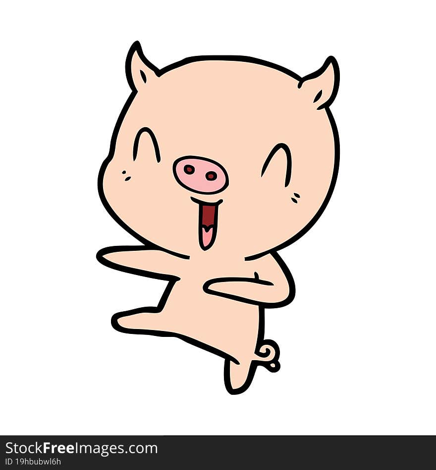 cartoon pig dancing. cartoon pig dancing