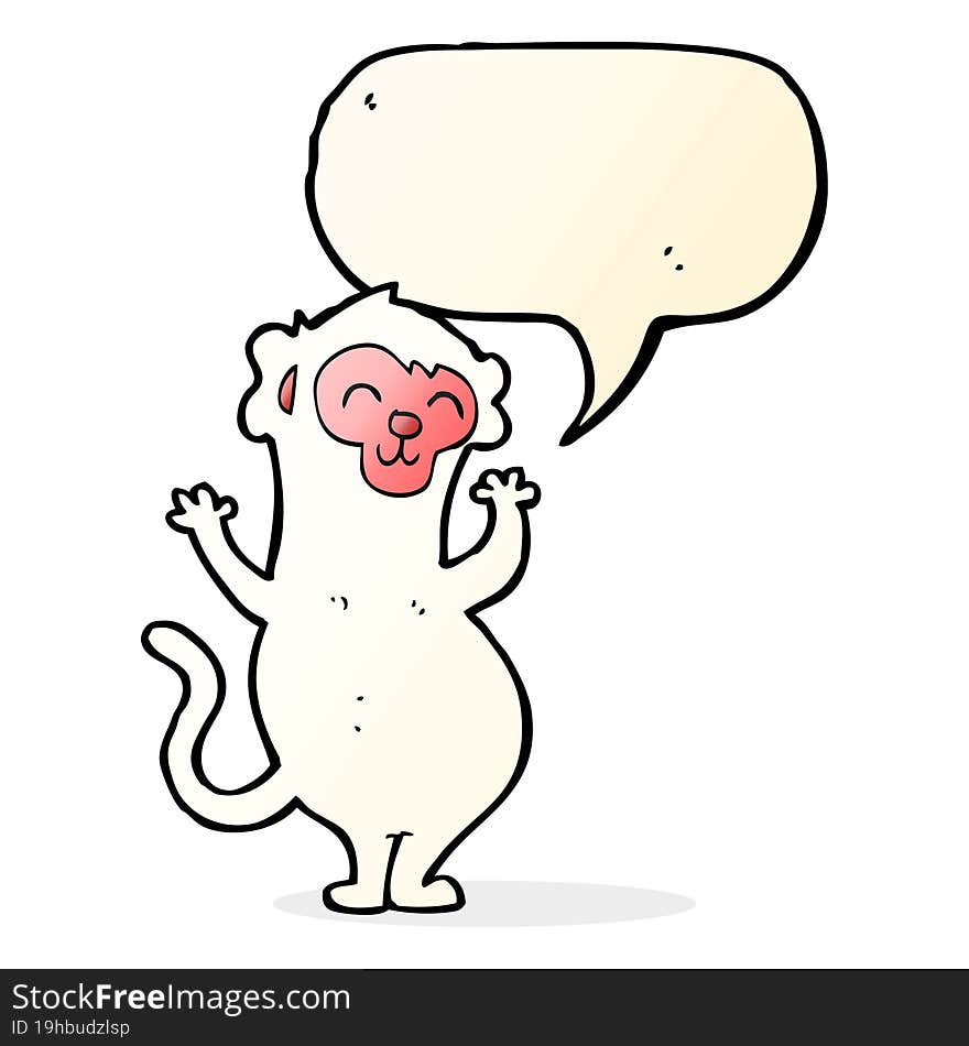 cartoon monkey with speech bubble