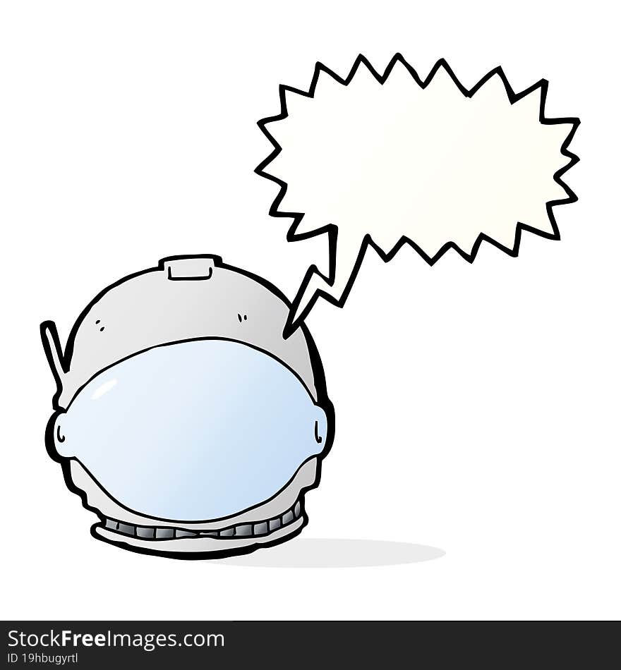 cartoon astronaut face with speech bubble