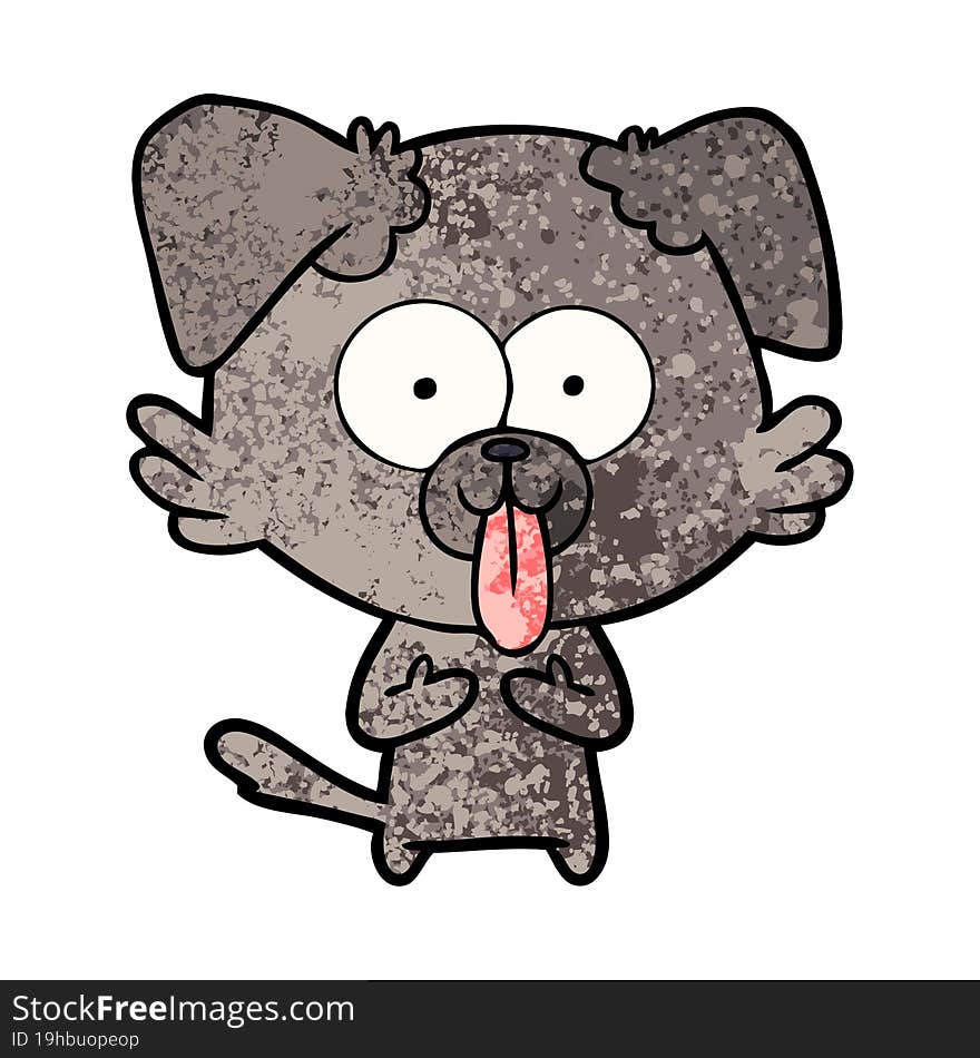 cartoon dog with tongue sticking out. cartoon dog with tongue sticking out