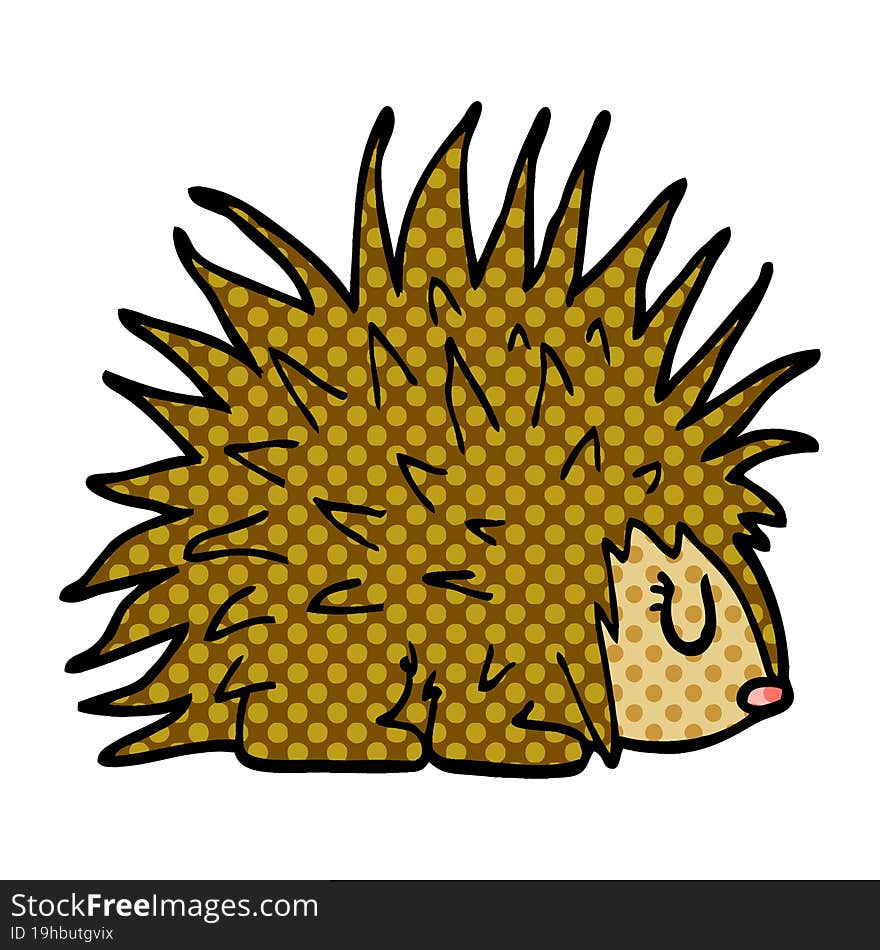 cartoon doodle spiky hedgehog