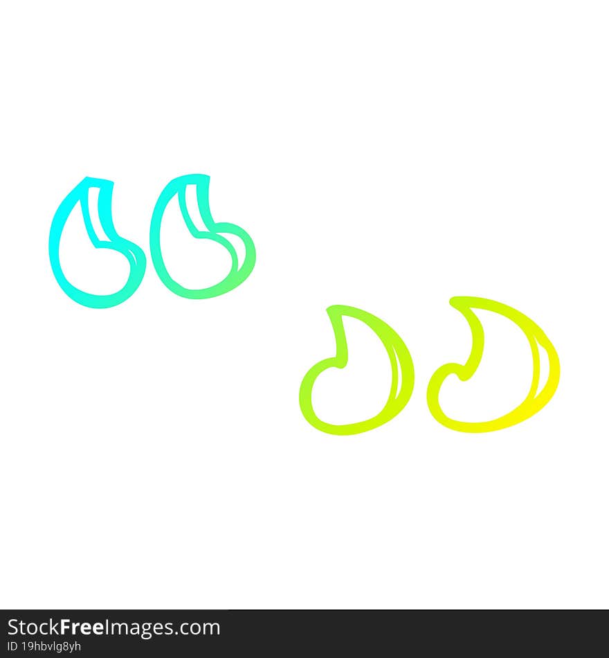 cold gradient line drawing cartoon quotation marks