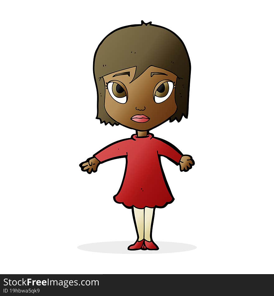 cartoon girl in dress