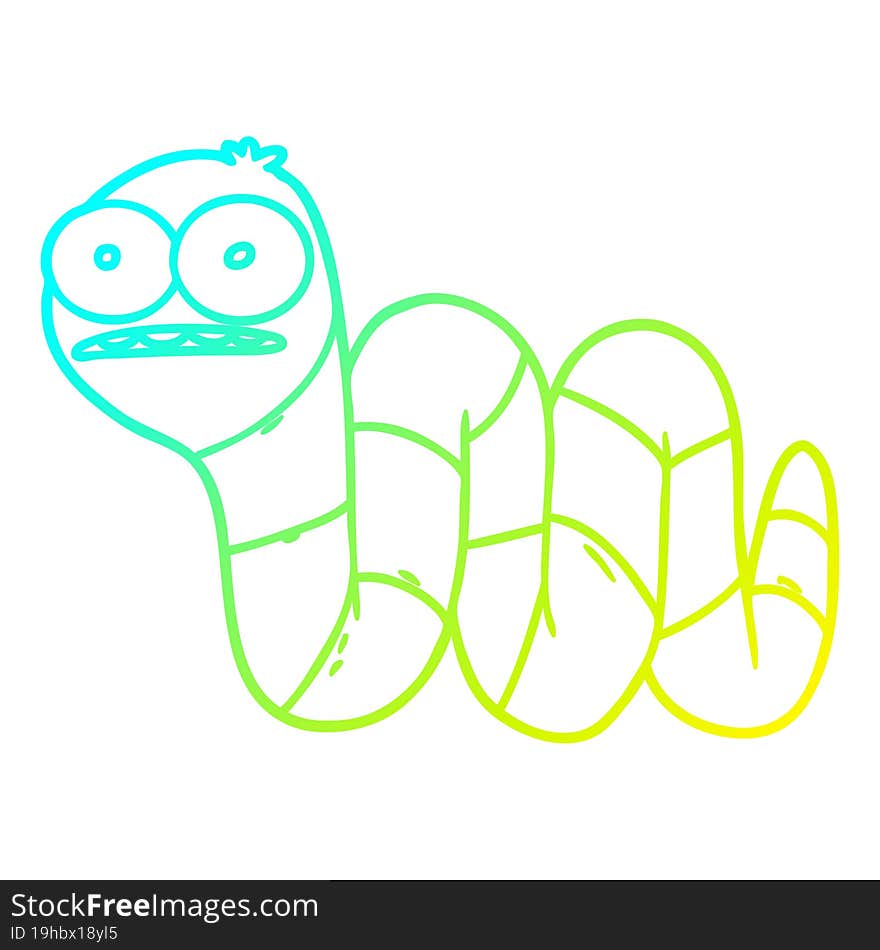 cold gradient line drawing cartoon nervous worm