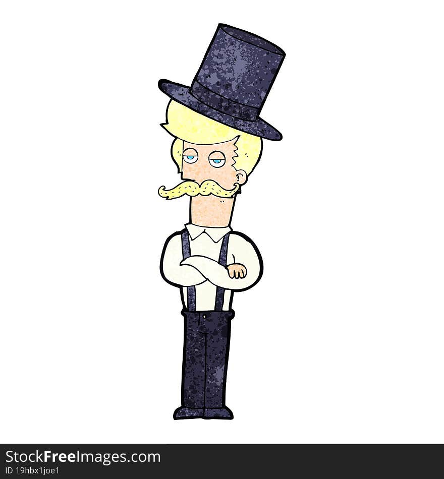 cartoon man wearing top hat