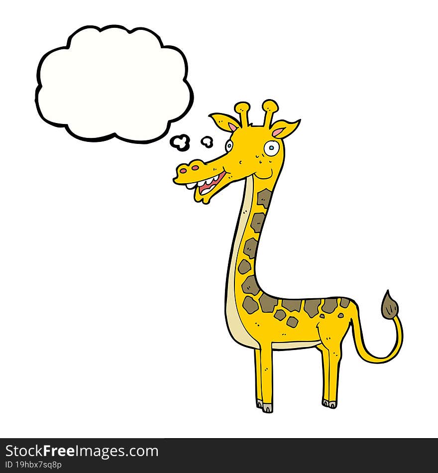 Cartoon Giraffe With Thought Bubble