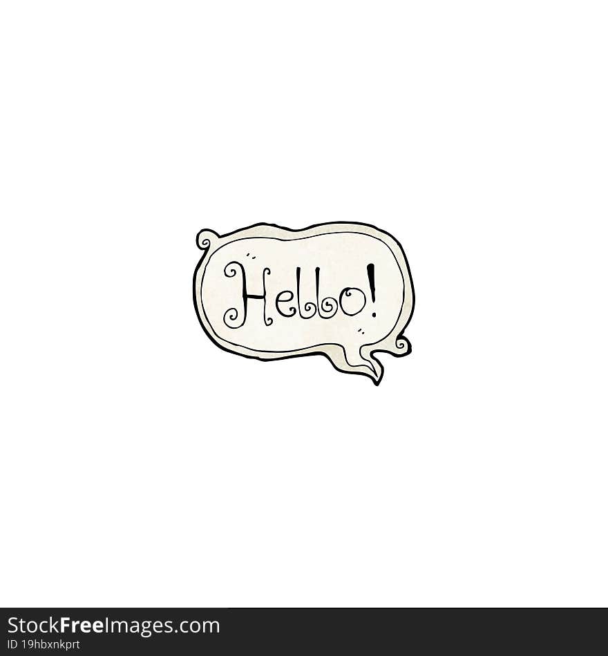 Cartoon Hello Speech Bubble