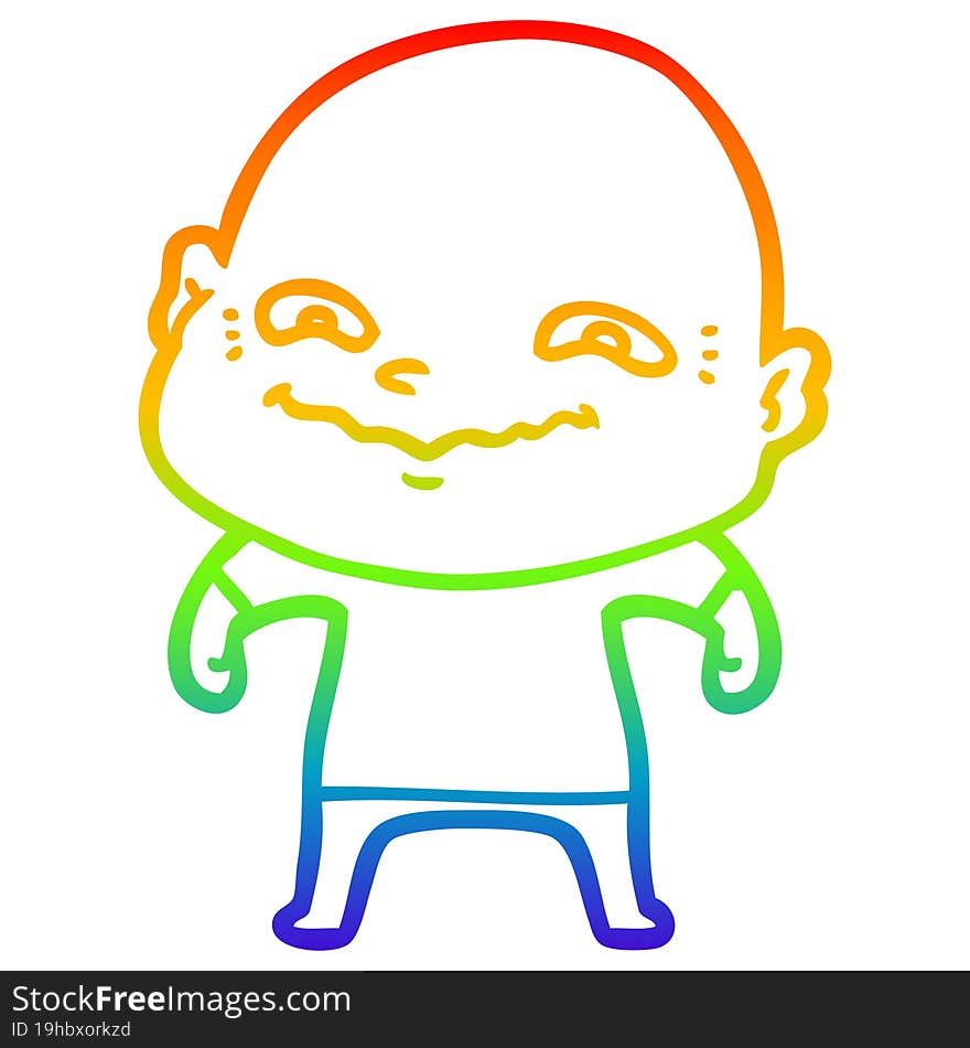 rainbow gradient line drawing cartoon creepy guy